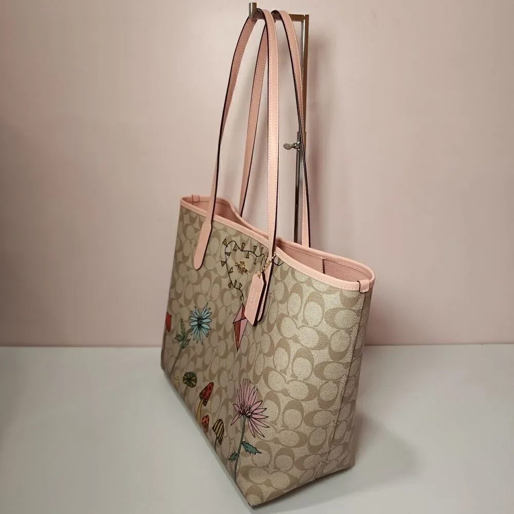 NWT Coach CU392 Coach X Observed By Us City Tote Bag In Signature Canvas